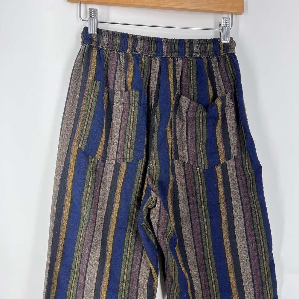 Earthbound Womens Vertical Stripe Cotton Elastic Waist Pants Size S - Picture 4 of 13